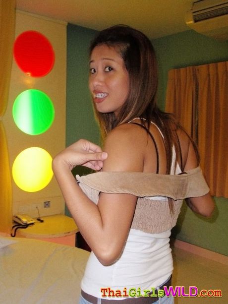 Horny Thai slut with braces sucks and fucks for her creampie prize