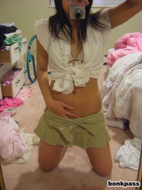 Shy Japanese girlfriend self shot no face