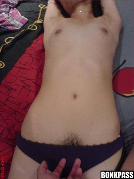 Japanese girlfriend with small tits getting sensual touch