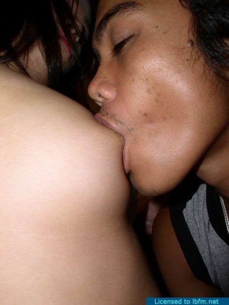 Amateur Asian girl gets her pussy licked and her big juggs jizzed