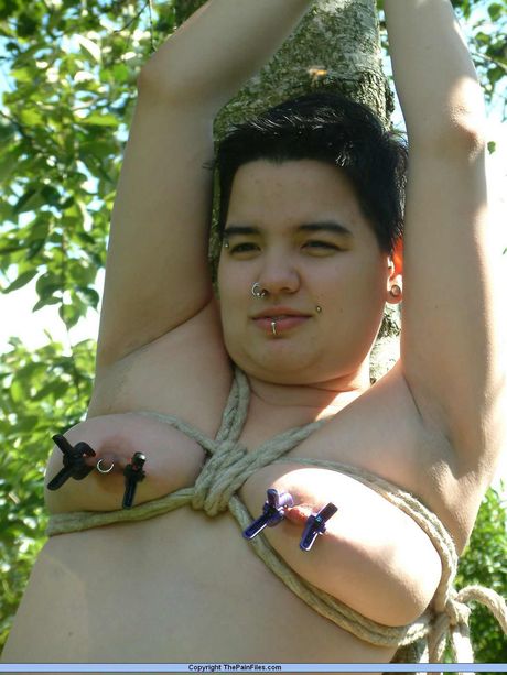 Asian BBW amateur girl shows her amazing melons and toys her pierced pussy